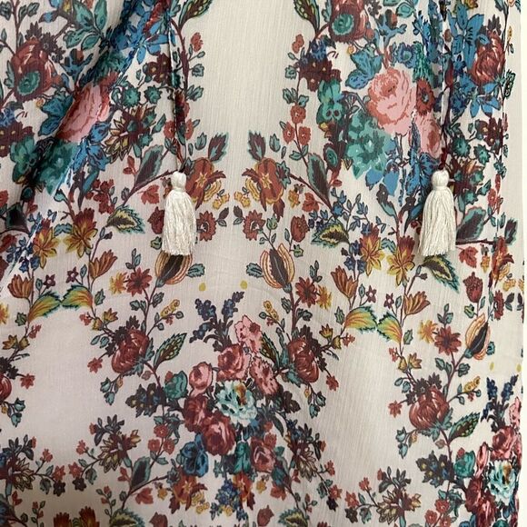 Lucky Brand | Boho Floral Hi Lo Strappy V Neck Maci Dress | S - Picture 3 of 5